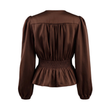 Tiki Ls Twist Blouse Dark Brown