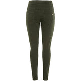 Mørkegrønne jeans fra marta med snøre i livet smalle ben og lommer i siden set bagfra