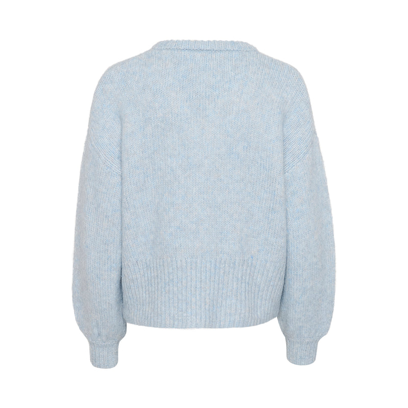 Trina LS pullover celestial blue melange