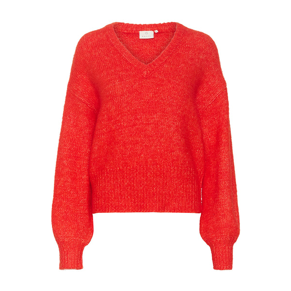 Trina LS pullover fiery red melange