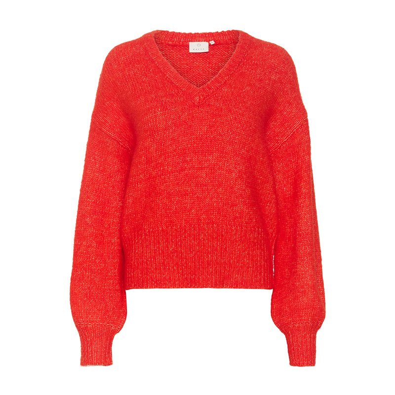 Trina LS pullover fiery red melange