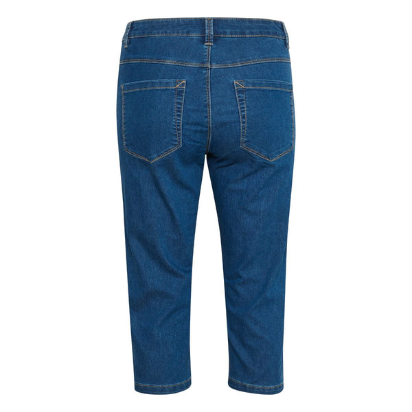 Capri jeans i medium blå