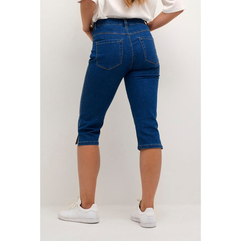 Capri jeans i medium blå
