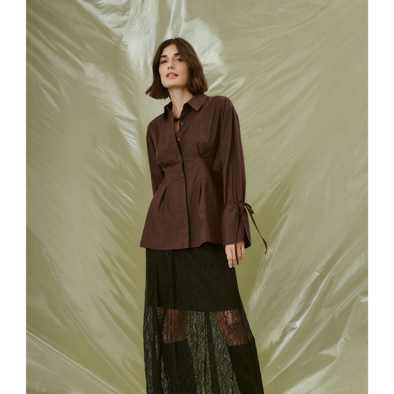 Allison Olena Fitted Shirt Coffee