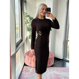 Amy Jersey Dress Dark Brown