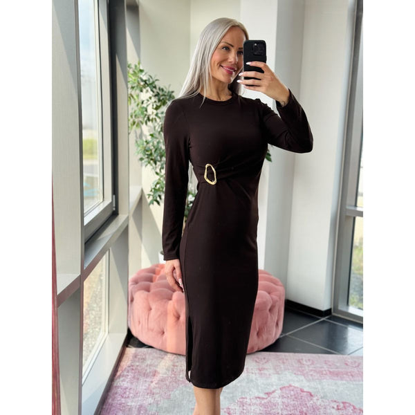 Amy Jersey Dress Dark Brown