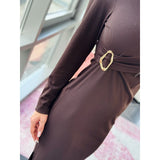 Amy Jersey Dress Dark Brown