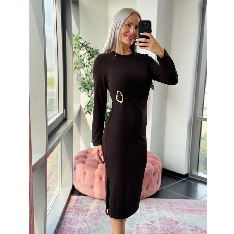 Amy Jersey Dress Dark Brown