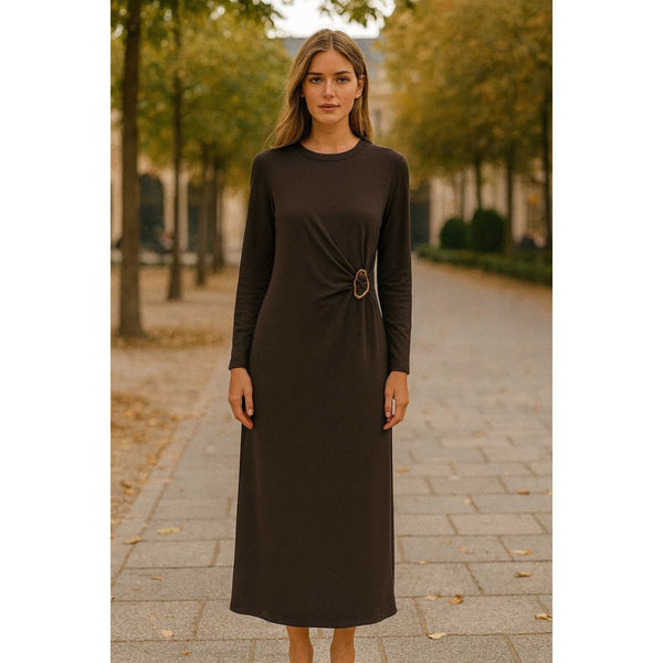 Amy Jersey Dress Dark Brown