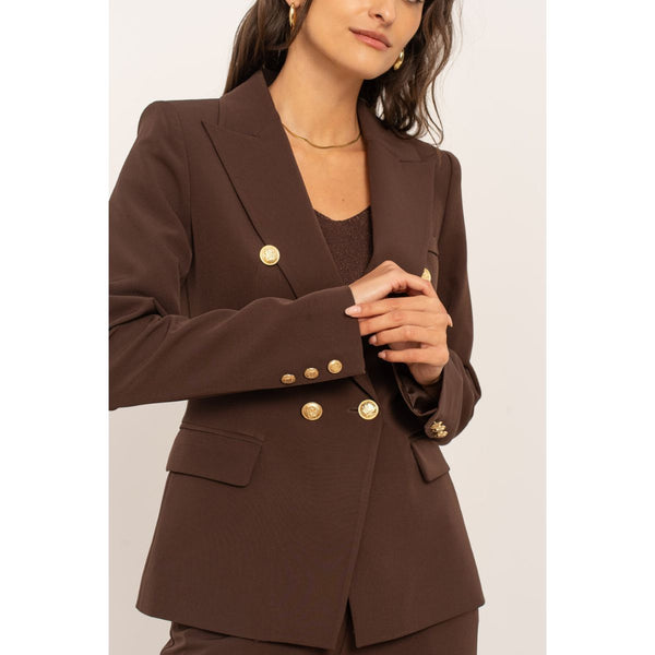 Attentif Timesless Blazer Chocolate Gold Buttom