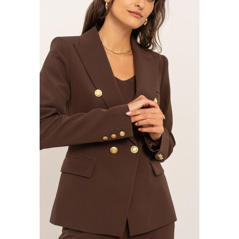 Attentif Timesless Blazer Chocolate Gold Buttom