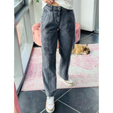 Carlina Pants Dark Gull Grey Washed
