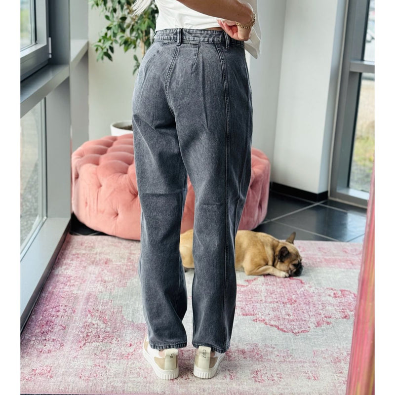 Carlina Pants Dark Gull Grey Washed