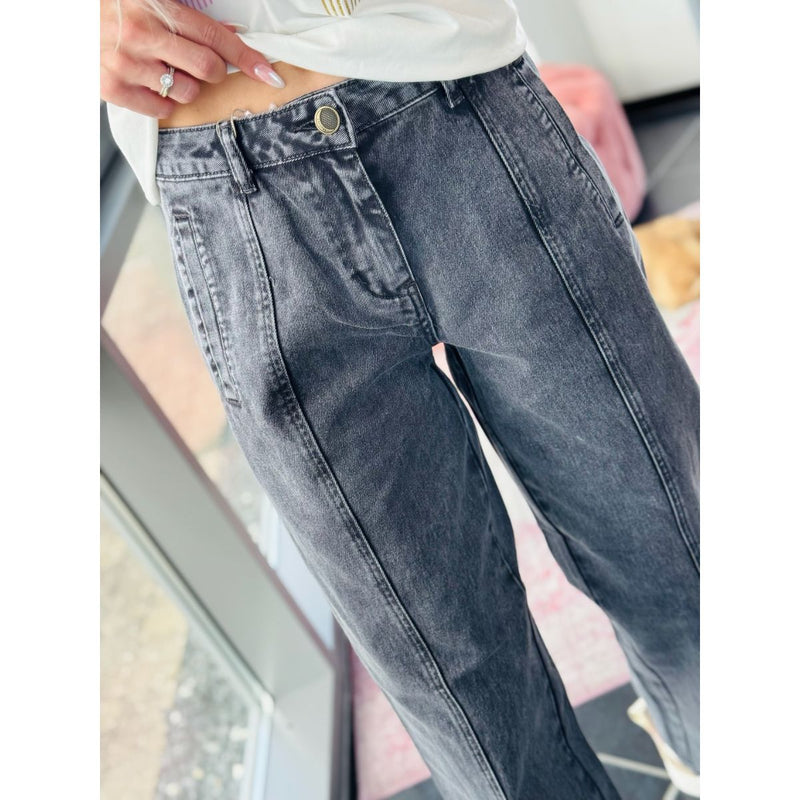 Carlina Pants Dark Gull Grey Washed