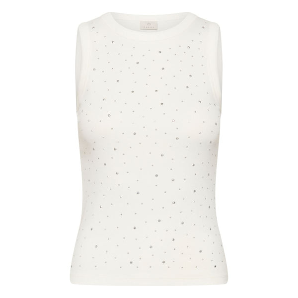 Carna Rhinestone Top Chalk