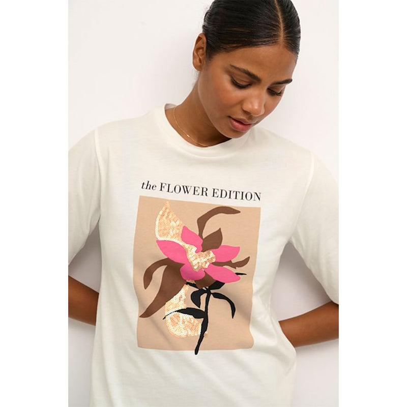 Cate t-shirt chalk/flower print