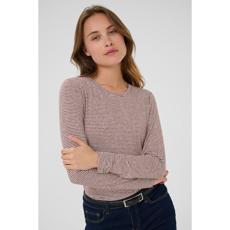 Alexandra Jersey LS T-Shirt Bordeaux/Creme
