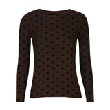 Mesh Top Dark Brown Flock Heart