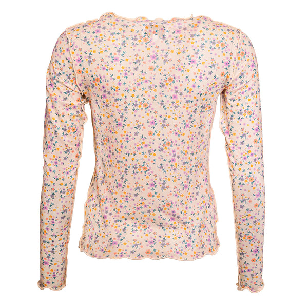 Mesh top cream purple ditsy