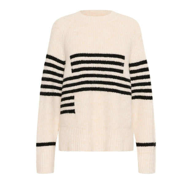 Nicky Stripe Pullover Offwhite/Black