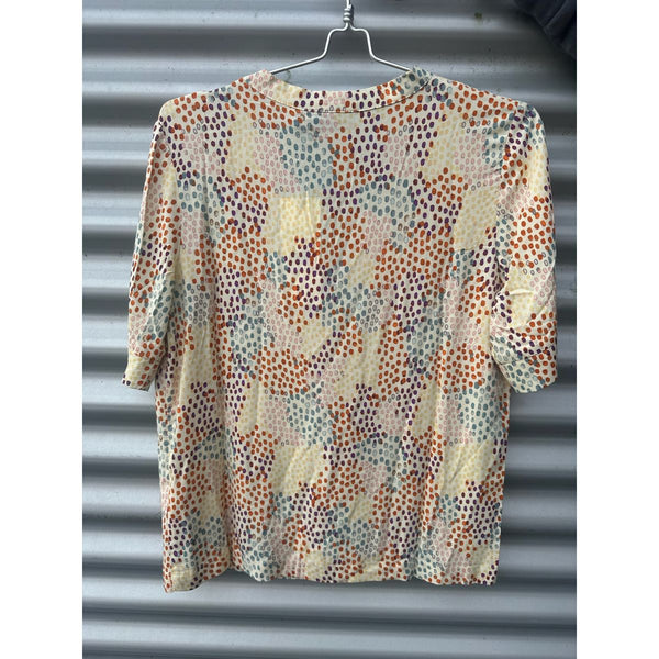 Nynne V-Neck Blouse Speedpearl Cream Print