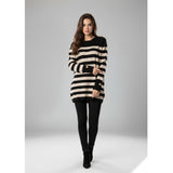 Pull Knit Dress Striped Black / Beige