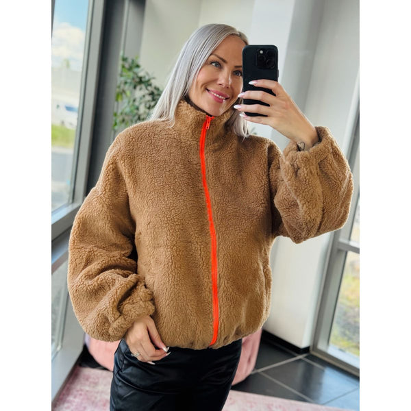 Teddy Jacket Long Sleeve Camel