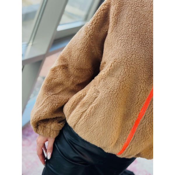 Teddy Jacket Long Sleeve Camel