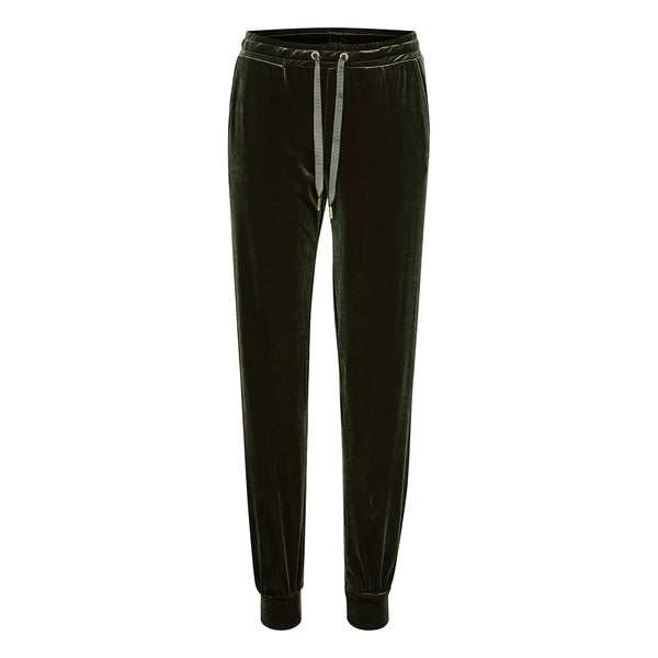 Grønne velour jogging bukser