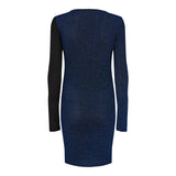 Ingrid LS wrap dress blue black mix