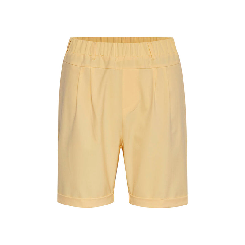Lysegule habit bermuda shorts med elastik kant og bæltestropper