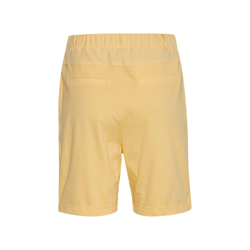 Lysegule habit bermuda shorts med elastik kant og bæltestropper