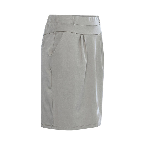 Lysegrå habit nederdel med elastik i livet og bæltestropper