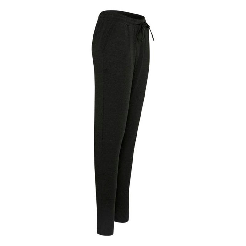joggings bukser i mørkegrå med elastik i taljen og smalle ben