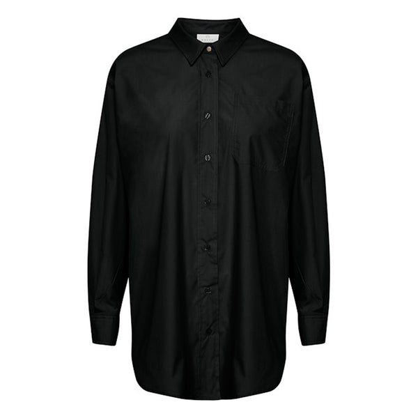 Klassisk sort skjorte fra Kaffe med lange ærmer knapper og klassisk skjortekrave