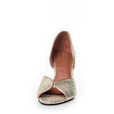 Smuk guld stilet fra Copenhaen shoes set forfra