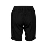 Sorte bomulds bermuda shorts med lommer og snører i taljen