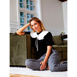 Nella frill collar chalk