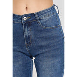 Tætsiddende push up jeans med knap og lynlås og push up set tæt på knap