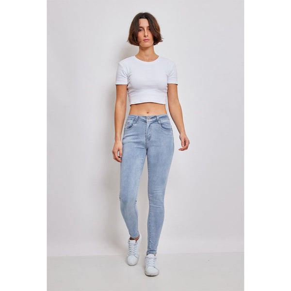 Tætsiddende push-up jeans blue