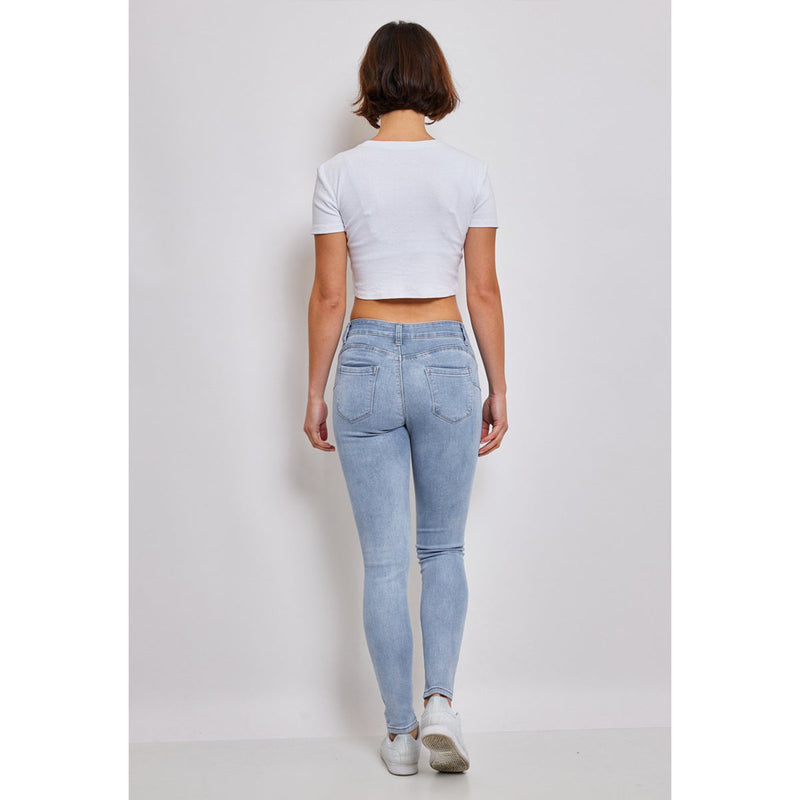 Tætsiddende push-up jeans blue