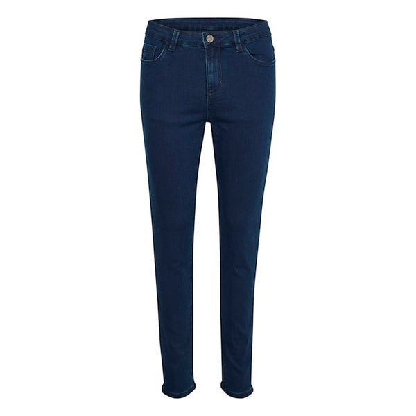 Tætsiddende mørke blå jeans med 5 lommer