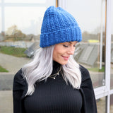 warm and cozy hat blue