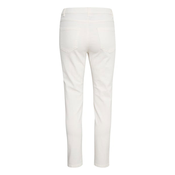 Klassisk hvide 7/8 jeans i hvid med knap og lynlås set bagfra