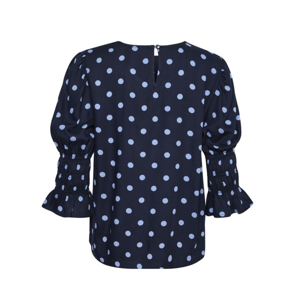 Sirra blouse midnight/ vista blue dot